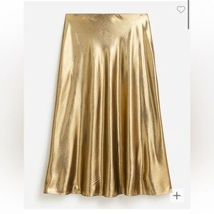J. Crew Gold Satin Skirt